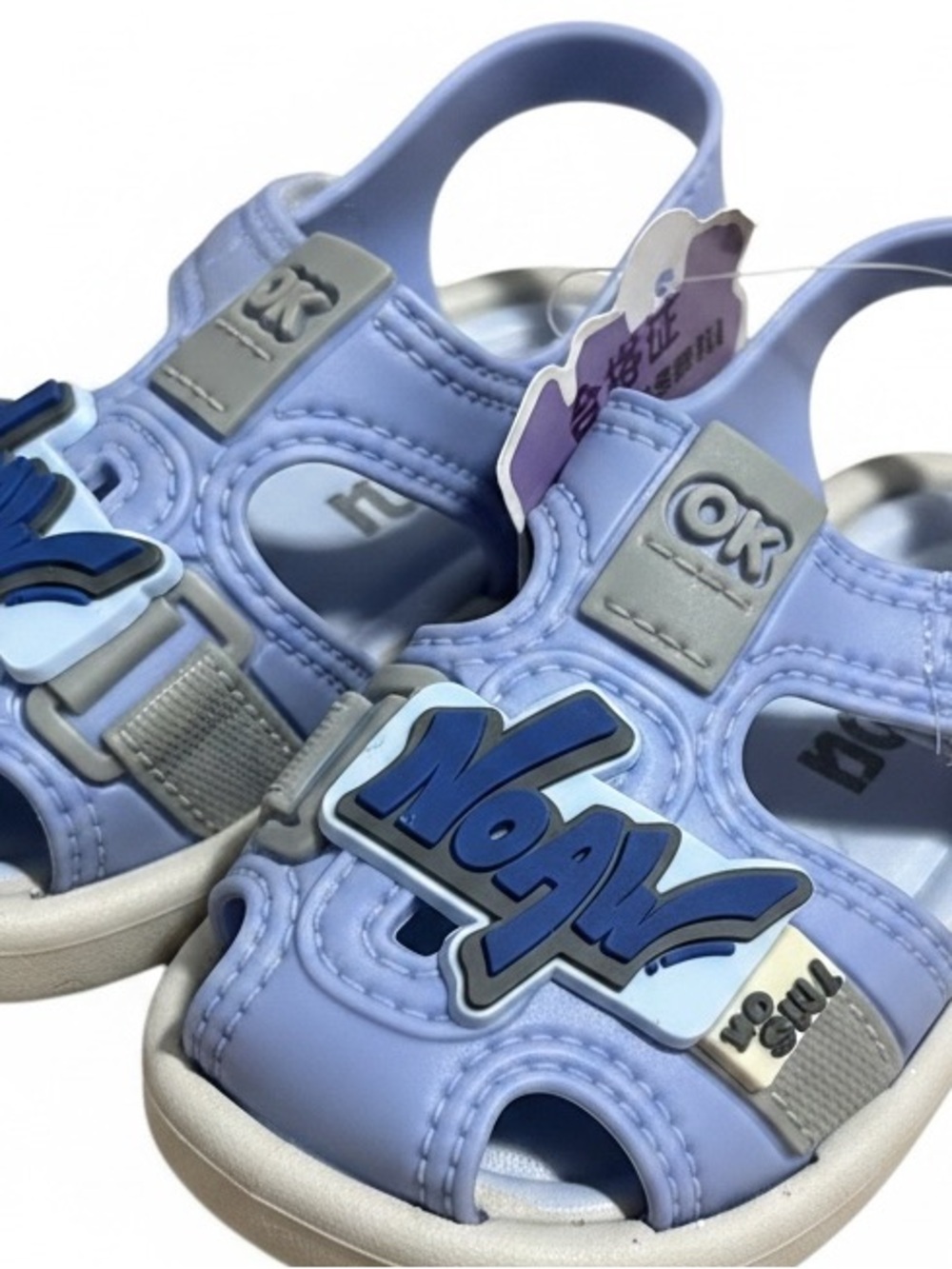 Kids Light Blue Open-Toe Sandals - Comfortable Everyday Shoes